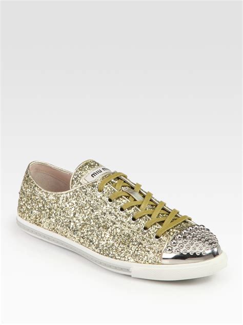 Miu Miu Glitter Athletic Shoes for Women for sale 